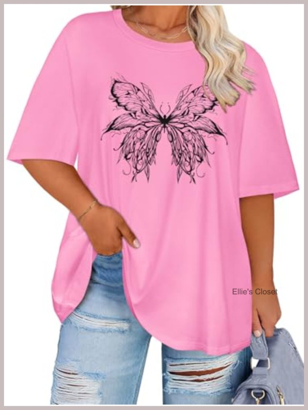 Women's Plus Size Graphic T-Shirts Oversized Tees with Dropped Shoulder